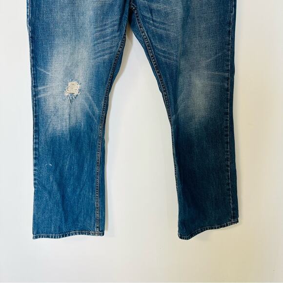Ecko Unltd Mens Relaxed Fit Distressed Straight Denim Jeans Blue Y2K Sz 40X32 - Picture 3 of 10